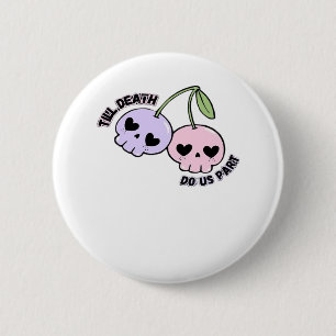 Till Death Do Us Part - Cute Goth Skull Design Cla 2 Inch Round Button