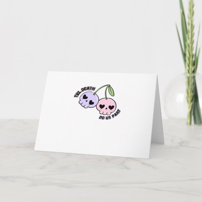 Till Death Do Us Part - Cute Goth Skull Design Cla Card (Front)