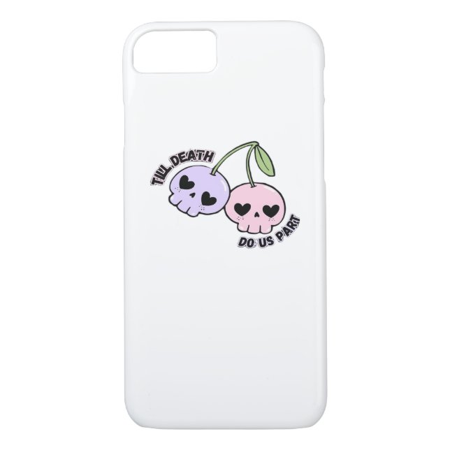 Till Death Do Us Part - Cute Goth Skull Design Cla Case-Mate iPhone Case (Back)