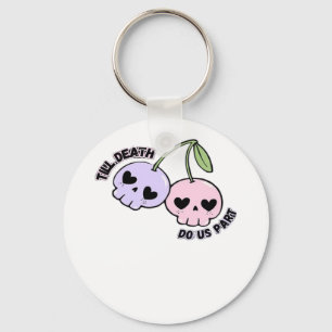 Till Death Do Us Part - Cute Goth Skull Design Cla Keychain