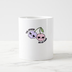 Till Death Do Us Part - Cute Goth Skull Design Cla Large Coffee Mug