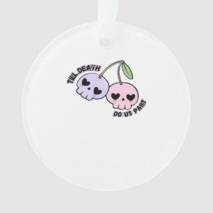 Till Death Do Us Part - Cute Goth Skull Design Cla Ornament