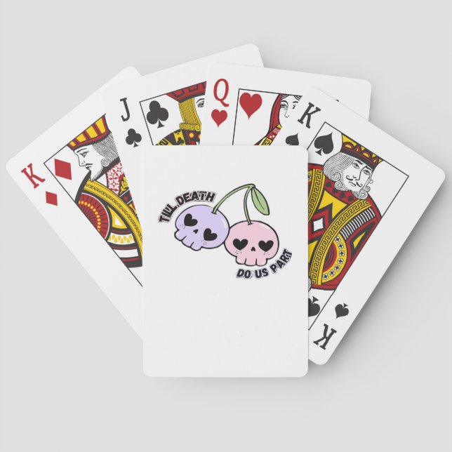Till Death Do Us Part - Cute Goth Skull Design Cla Playing Cards (Back)