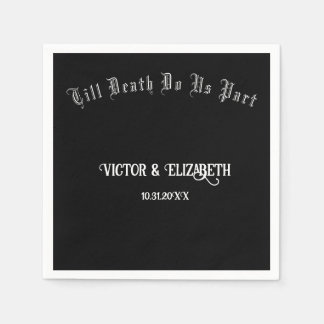 Till Death Do Us Part Elegant Gothic Wedding  Napkin