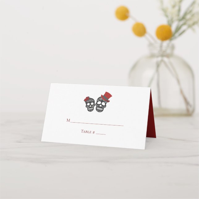 Till Death Do Us Part | Folded Wedding Place Card (Front)