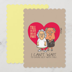 Till death do us part - Funny couple love cartoon Card