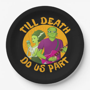 Till Death Do Us Part! Funny Halloween Design For  Paper Plate