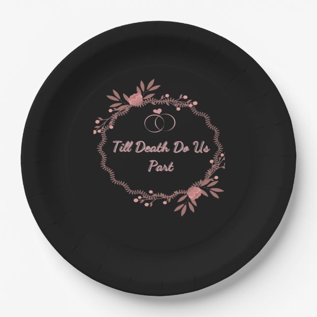 Till Death Do Us Part – Ghostly Wedding Paper Plate (Front)