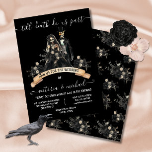 Till death do us Part Goth Corpse Bride & Groom Invitation