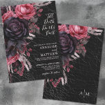 Till Death Do Us Part Gothic Black Floral Wedding Invitation<br><div class="desc">Till Death Do Us Part Dark Gothic Red And Black Floral Wedding Invitation perfect for autumn, fall, winter, or any time you want a dark and elegant look. A mix of black and red roses, grey foliage, and some other red or burgundy branches as well as pompas grass for a...</div>