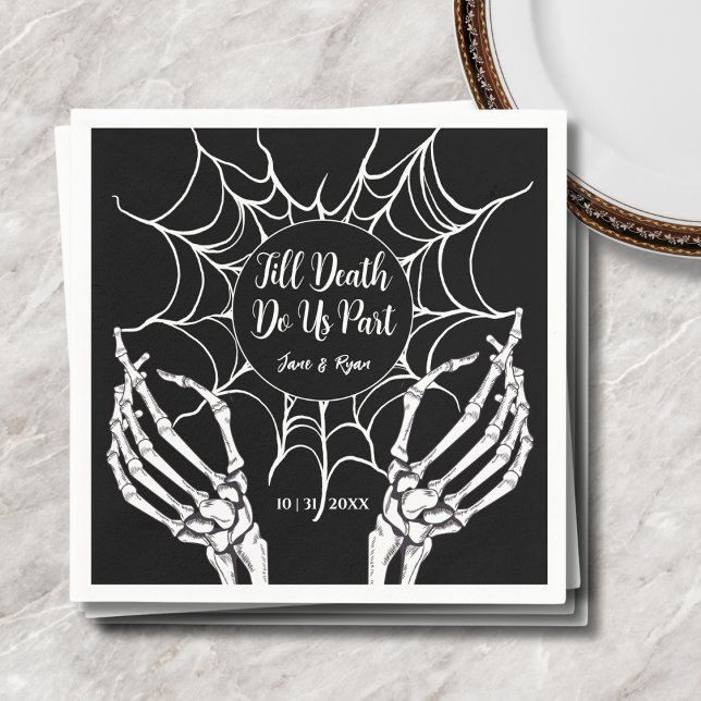 Till Death Do Us Part | Gothic Black HalloWedding Napkin (Creator Uploaded)