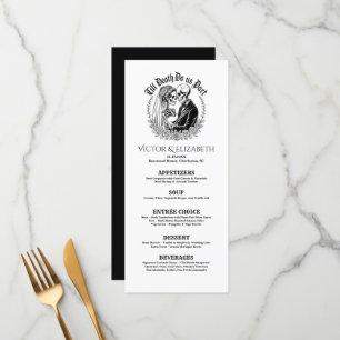 Till Death Do Us Part Gothic Black & White Wedding Menu