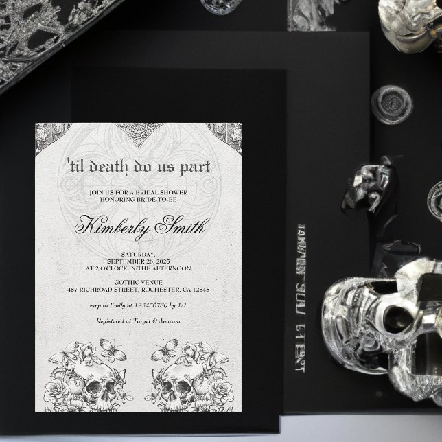 Till Death Do us Part Gothic Bridal Shower Invitation (Creator Uploaded)