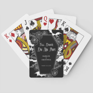 Till Death Do Us Part Gothic Floral Black Wedding Playing Cards