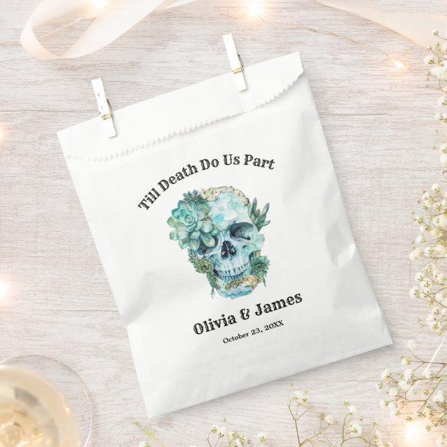 Till Death Do Us Part Gothic Halloween Wedding  Favour Bag (Clipped)