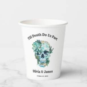 Till Death Do Us Part Gothic Halloween Wedding  Paper Cups