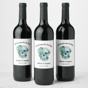 Till Death Do Us Part Gothic Halloween Wedding  Wine Label
