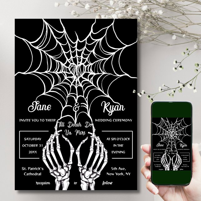 Till Death Do Us Part | Gothic Heart & Skeletons  Invitation (Creator Uploaded)