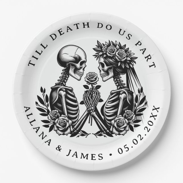 Till Death Do Us Part Gothic Paper Plate (Front)