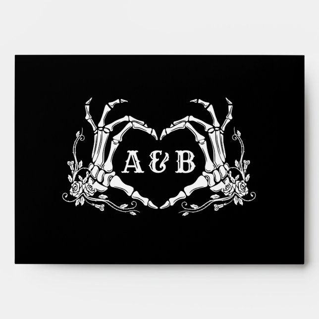 Till Death do us part gothic skeleton wedding Envelope (Front)