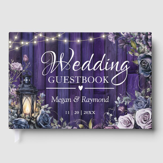 Till Death Do Us Part | Gothic Wedding Dark Purple Guest Book (Front)