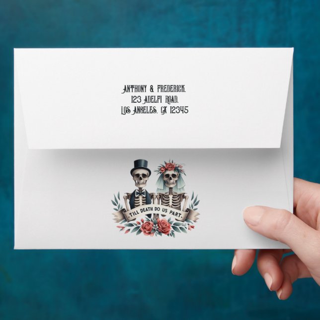 "Till Death Do Us Part" Gothic Wedding Envelope (Hand)