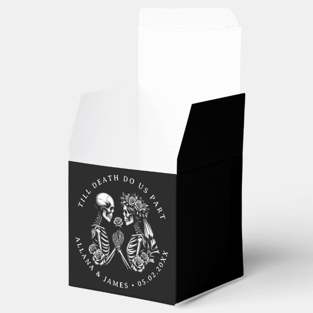 Till Death Do Us Part Gothic Wedding Favor Box (Opened)
