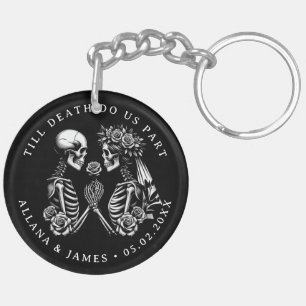 Till Death Do Us Part Gothic Wedding Keychain