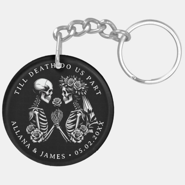 Till Death Do Us Part Gothic Wedding Keychain (Back Right)