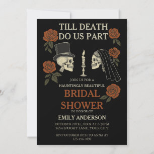 Till Death Do Us Part Halloween Bridal Shower  Invitation