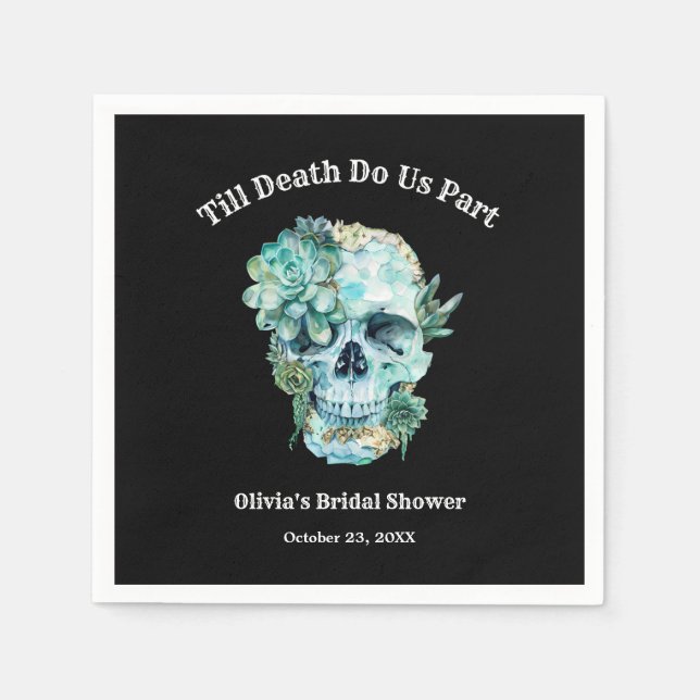 Till Death Do Us Part Halloween Bridal Shower Napkin (Front)