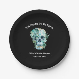 Till Death Do Us Part Halloween Bridal Shower Paper Plate