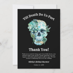 Till Death Do Us Part Halloween Bridal Shower  Thank You Card