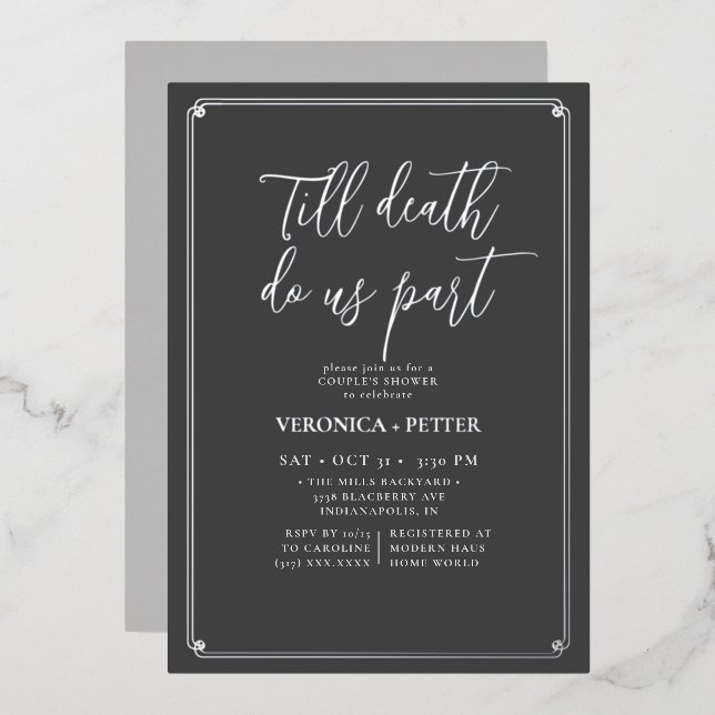 Till Death Do Us Part Halloween Couple's Shower (Front/Back)