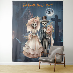 Till Death Do Us Part Halloween Hanging Backdrop Tapestry