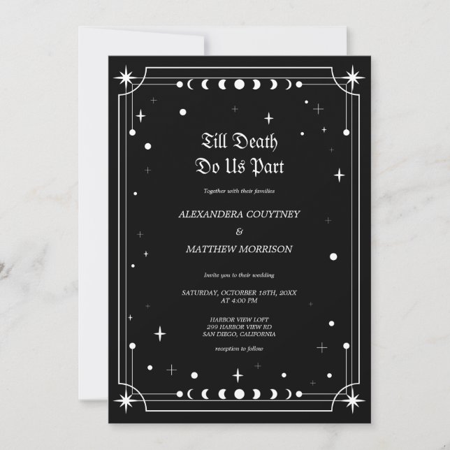 Till Death Do Us Part Halloween Wedding Invitation (Front)