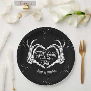 Till Death Do Us Part Halloween Wedding Paper Plate