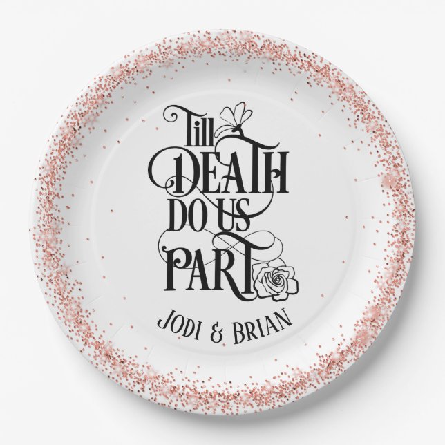 Till Death Do Us Part Halloween Wedding Paper Plate (Front)