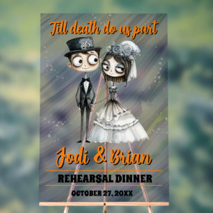 Till Death Do Us Part Halloween Wedding Welcome Acrylic Sign