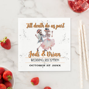 Till Death Do Us Part Halloween Wedding Welcome Napkin
