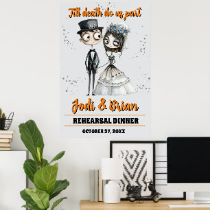 Till Death Do Us Part Halloween Wedding Welcome Poster