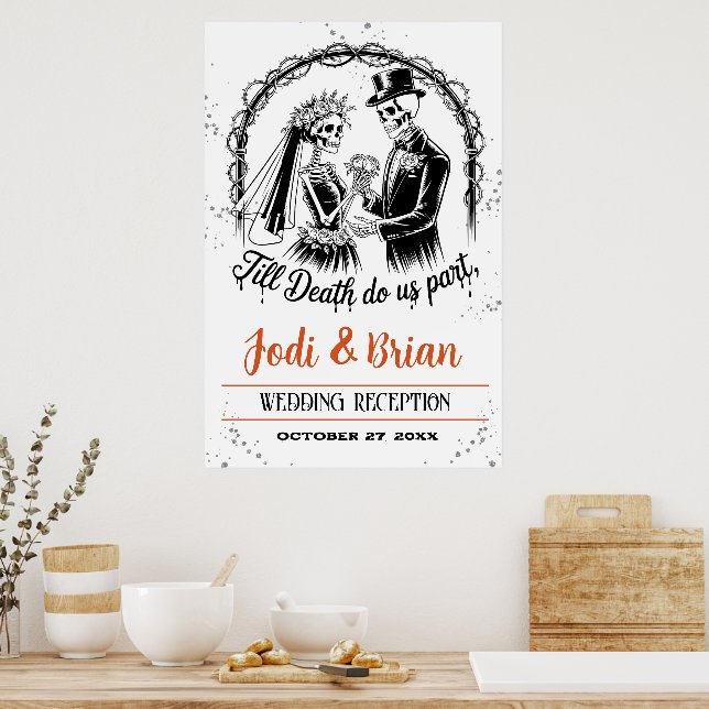 Till Death Do Us Part Halloween Wedding Welcome Poster (Kitchen)