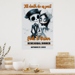 Till Death Do Us Part Halloween Wedding Welcome Poster