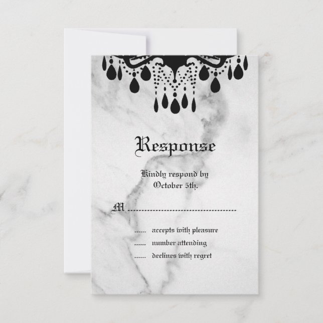 Till Death Do Us Part Marble RSVP Card (Front)