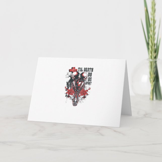 Till Death Do Us Part – Minimalist Skeleton Art Fo Card (Front)