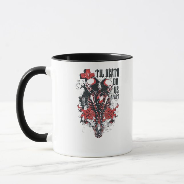 Till Death Do Us Part – Minimalist Skeleton Art Fo Mug (Left)