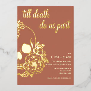 Till Death Do Us Part Modern Skull Wedding  Foil I