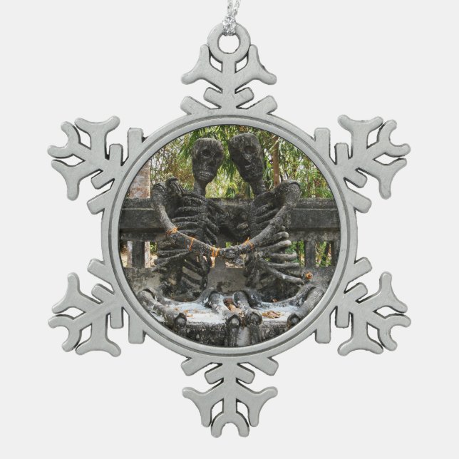 Till Death Do Us Part ... Nong Khai, Thailand Snowflake Pewter Christmas Ornament (Front)