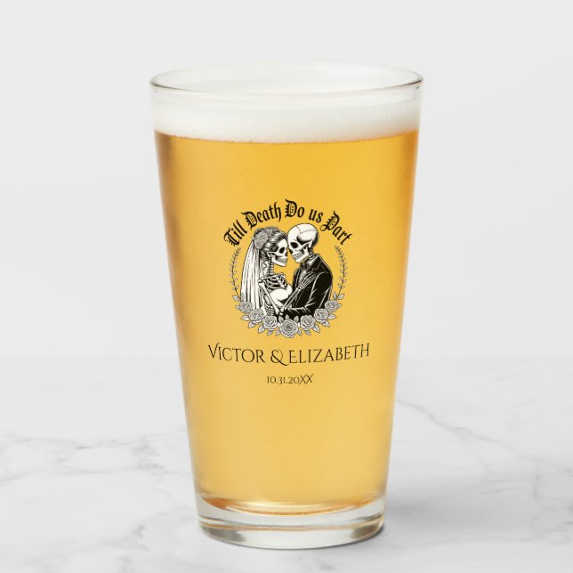 Till Death Do Us Part Personalized Wedding Glass (Front Filled)