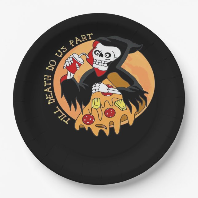Till Death Do Us Part. Pizza Forever! Paper Plate (Front)